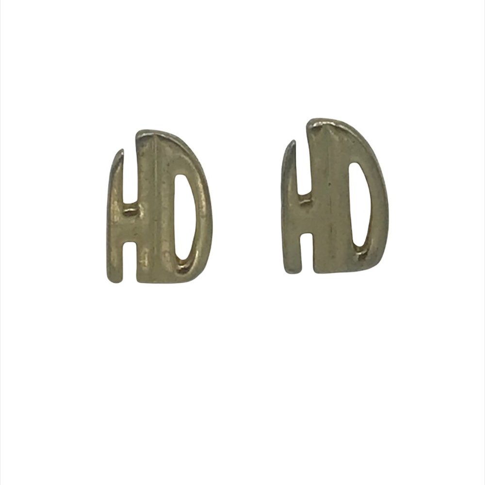 Women's Vintage Harley Davidson Gold Post HD Earrings